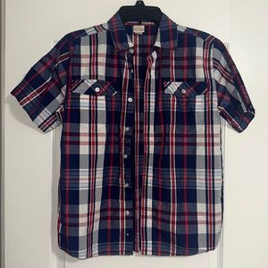 BOYS LARGE (14-16) PLAID BUTTON DOWN SHIRT